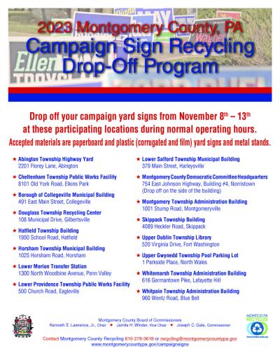 Montco Recycle Campaign Signs Flyer